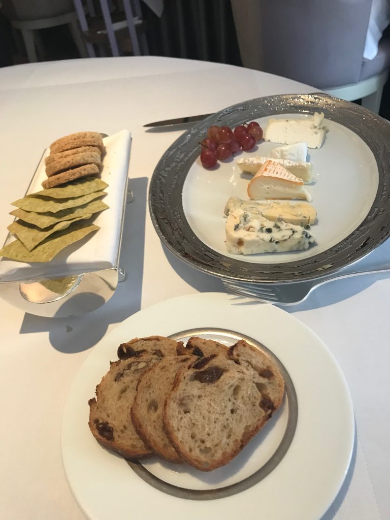 Selection of cheeses from the trolley