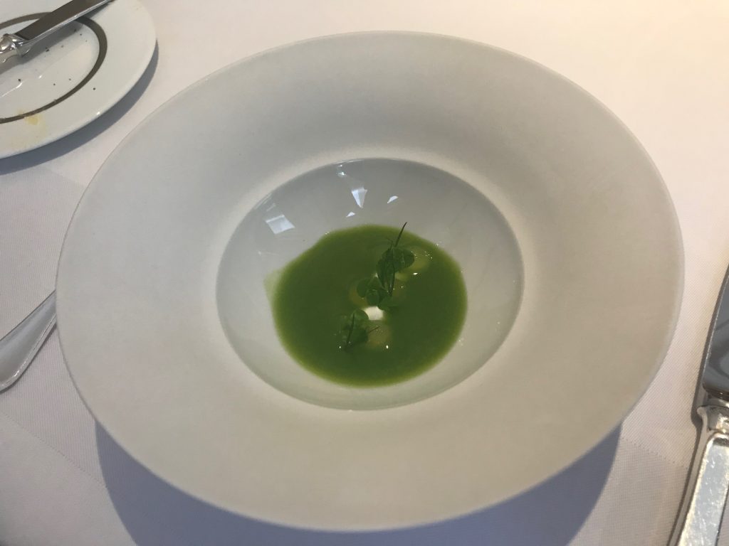 Cucumber gazpacho with sheep milk yoghurt and melon