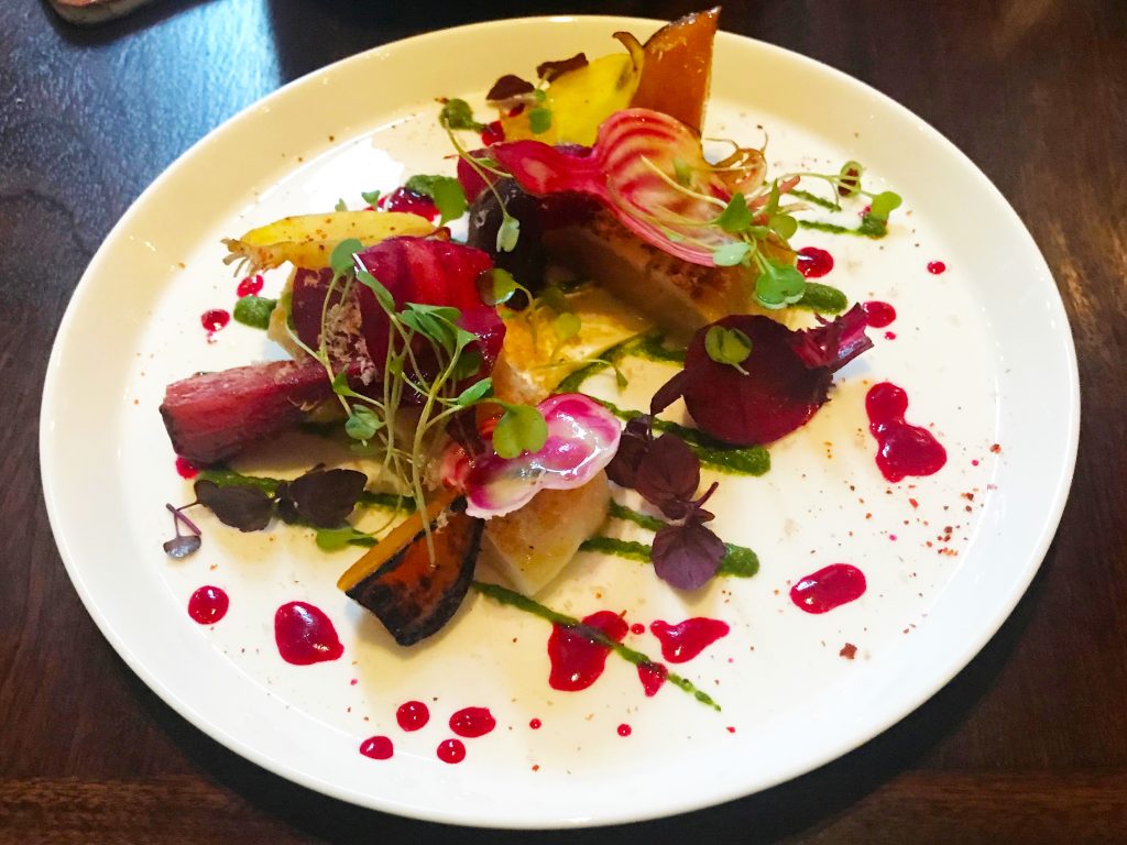 Marinated and seared sea-bream, roast beetroot, parsley condiment, bottarga borealis