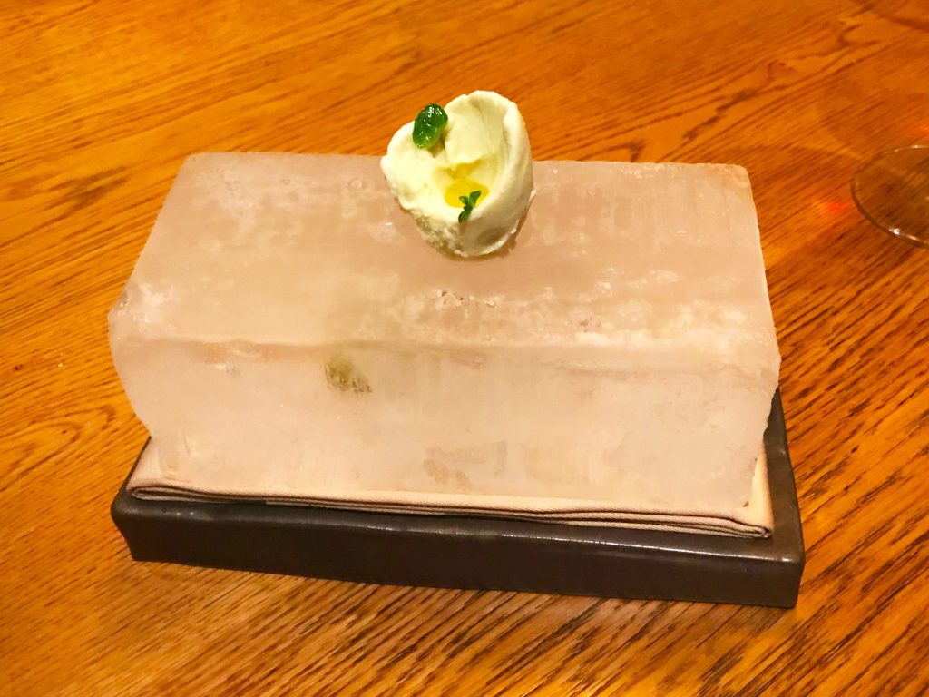 Green olive & olive oil ice cream