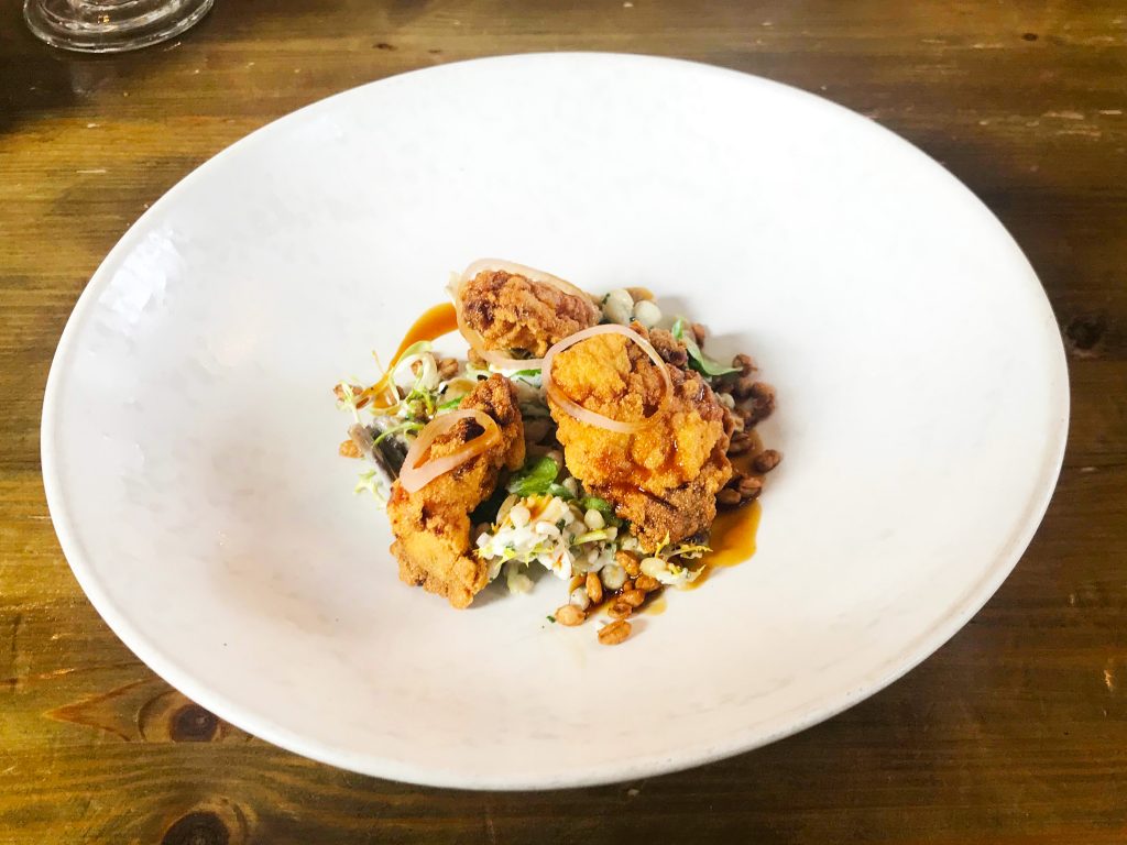 Crispy Lamb Sweetbreads with Wild Mushrooms and Barley