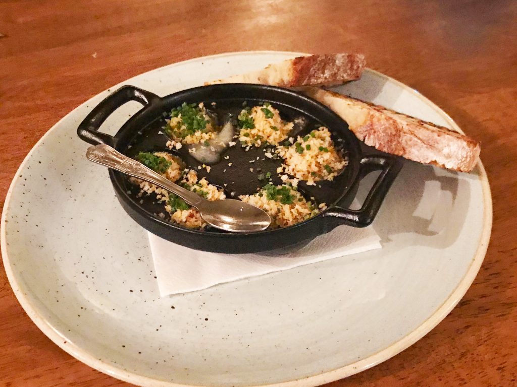 Dorset Snails with Garlic Butter, Gorgonzola & Grilled Sourdough