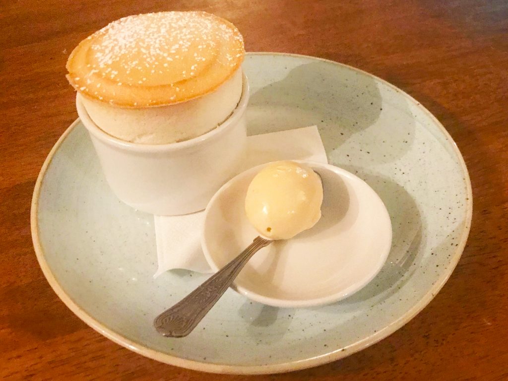 Soufflé of Bananas, Toffee Ice Cream