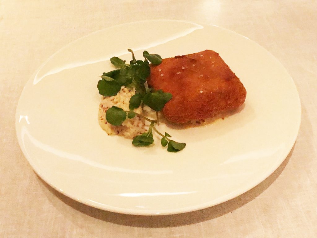 Confit Duck Leg Croquette, Pear & Celeriac Remoulade