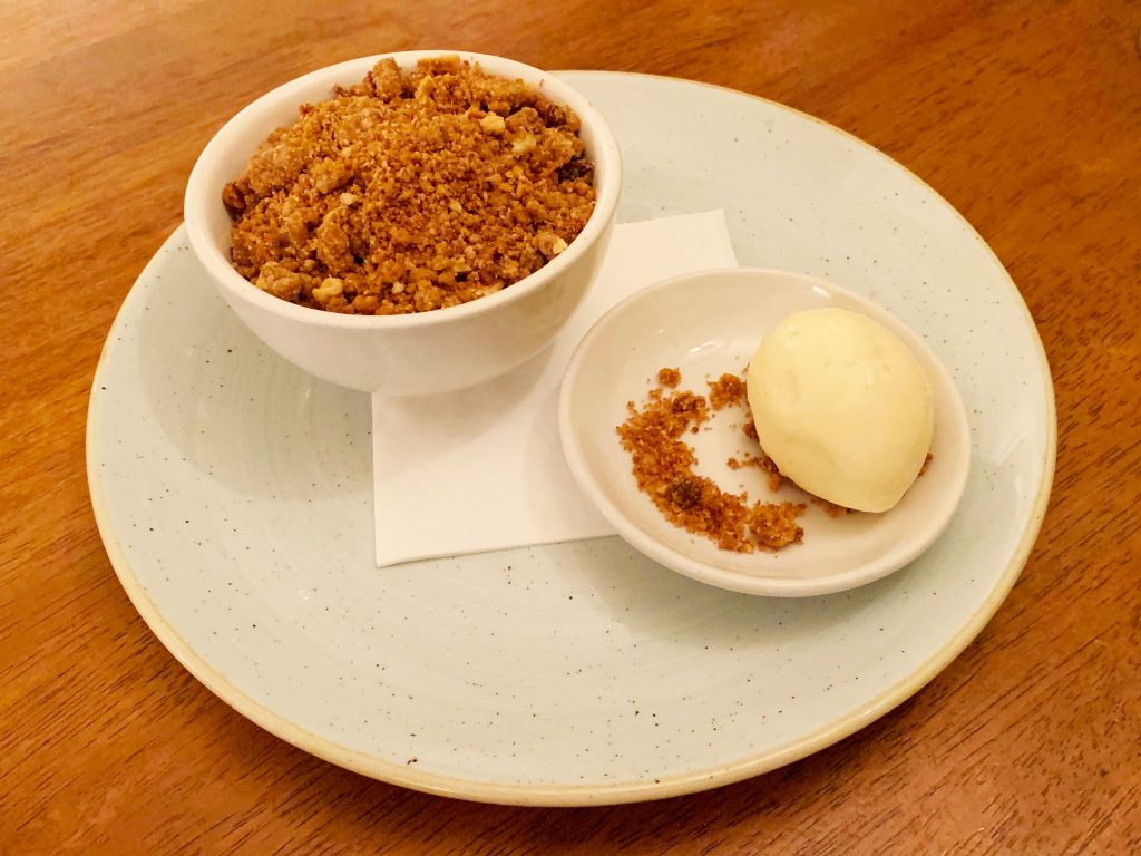 Hurst Farm Gooseberry Crumble with Vanilla Ice Cream 